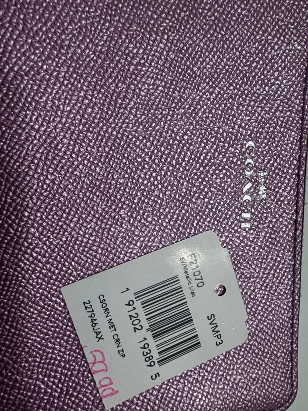 Coach Lavender Leather Wristlet Pouch